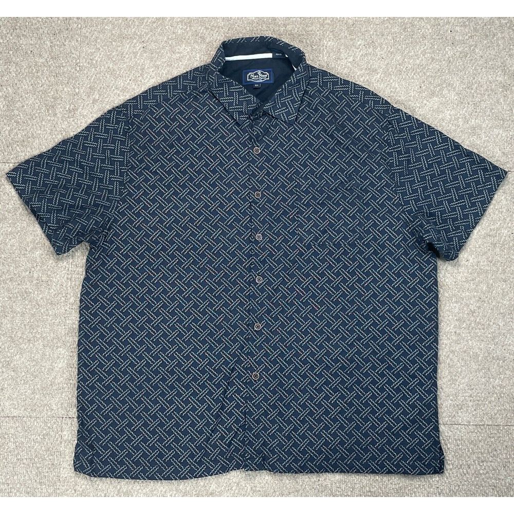 Nat Nast Luxury Originals Men's Button‎ Up Short Sleeve Shirt Size XL